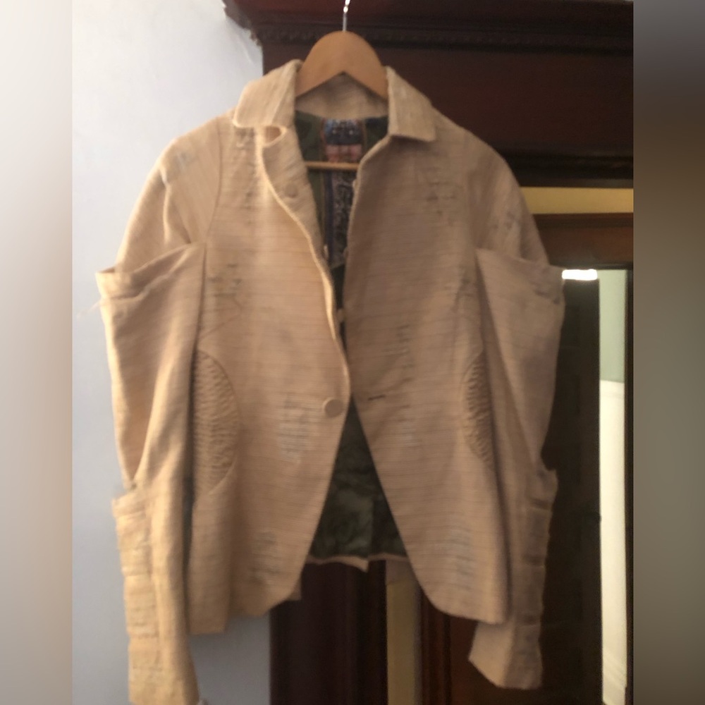 LAMB distressed military style Beige Women’s Button-Front Jacket